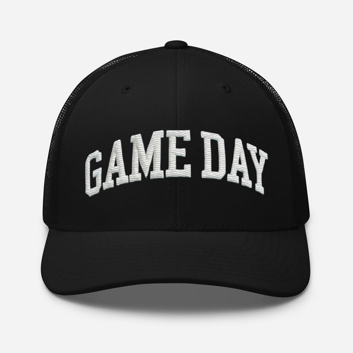 Embroidered "Game Day" Trucker Cap – Classic Fit with Adjustable Snapback Football Soccer Baseball Hockey Basketball