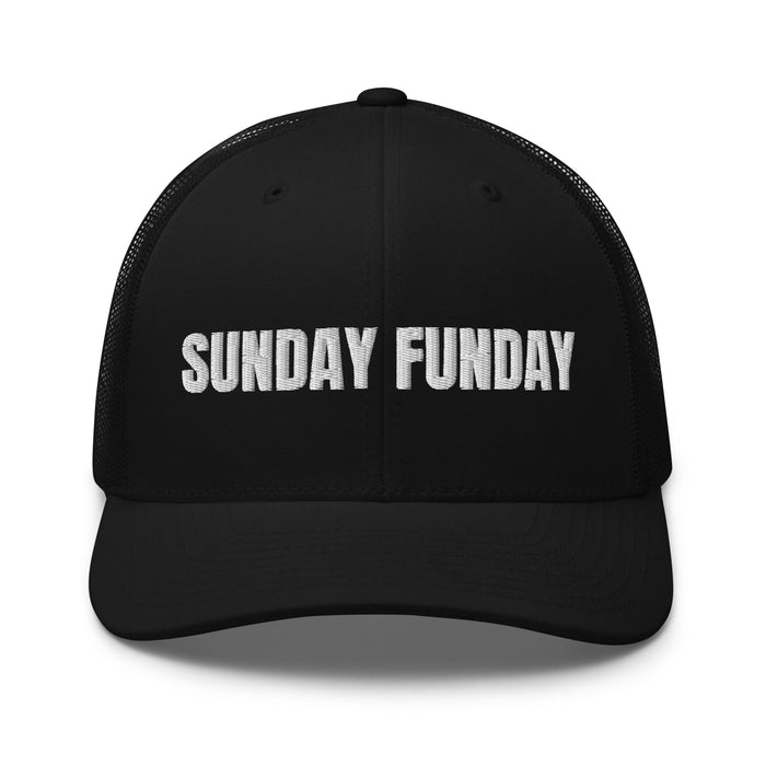 Sunday Funday Embroidered Trucker Cap Classic Six-Panel Mesh Back Hat Party Football Sports Hat