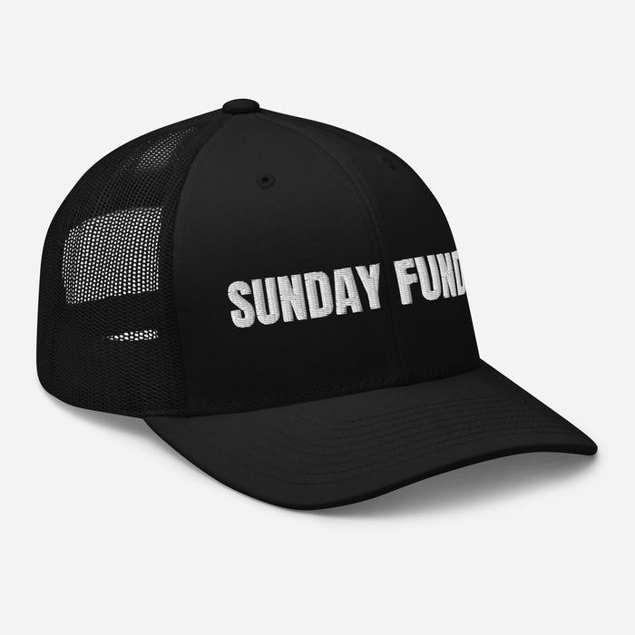 Sunday Funday Embroidered Trucker Cap Classic Six-Panel Mesh Back Hat Party Football Sports Hat