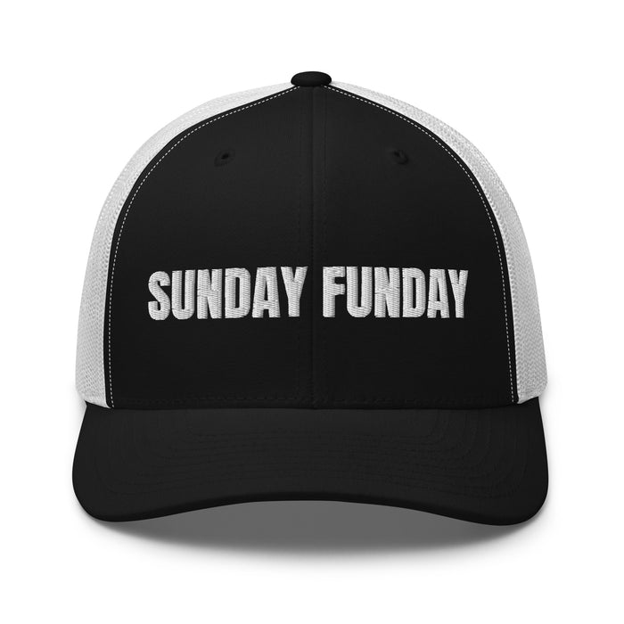 Sunday Funday Embroidered Trucker Cap Classic Six-Panel Mesh Back Hat Party Football Sports Hat