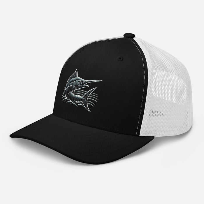 The Great Catch Embroidered Marlin Trucker Cap Fisherman Gift Fishing Gift Mens Hat Womens Hat