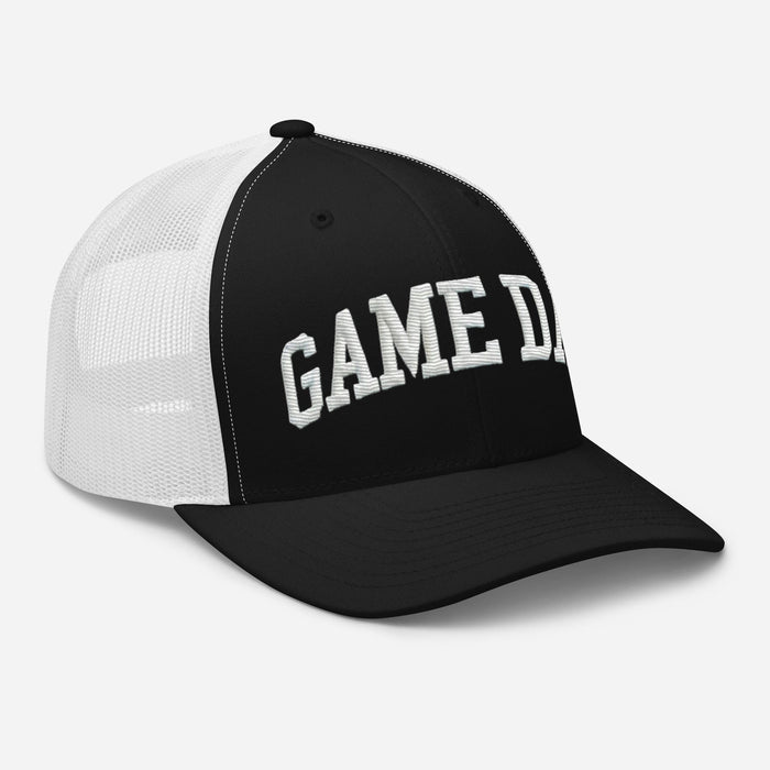 Embroidered "Game Day" Trucker Cap – Classic Fit with Adjustable Snapback Football Soccer Baseball Hockey Basketball