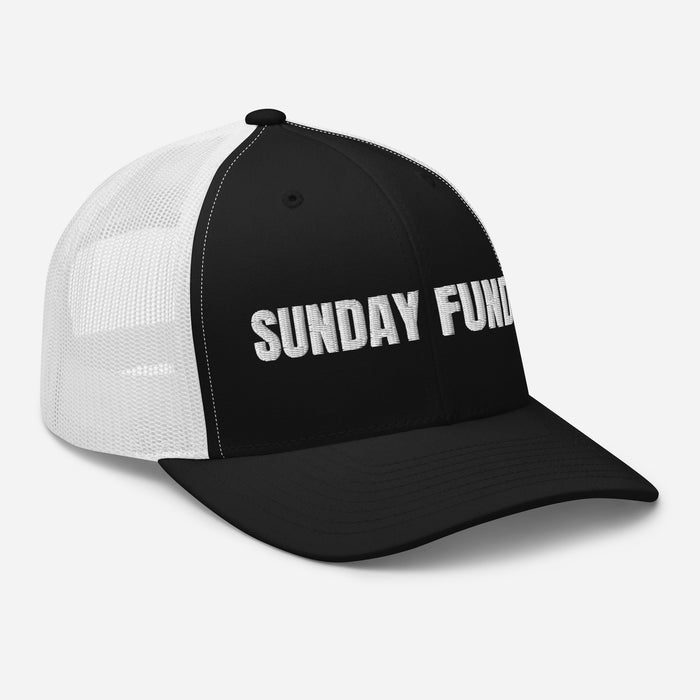 Sunday Funday Embroidered Trucker Cap Classic Six-Panel Mesh Back Hat Party Football Sports Hat