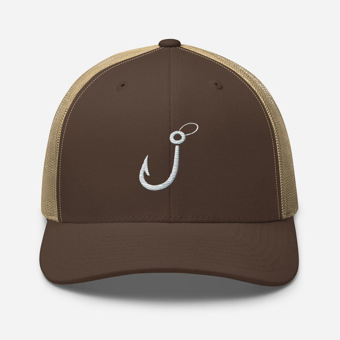 Embroidered Fishing Hook Grab Your Gear and Cast Away Trucker Cap Fishing Hat Fishing Gift