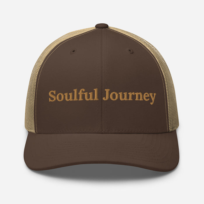 Soulful Journey Embroidered Trucker Cap Classic Six-Panel Mesh Back Hat Mens Hat Womens Hat Great Gift Idea