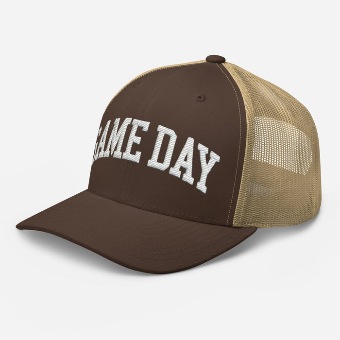 Embroidered "Game Day" Trucker Cap – Classic Fit with Adjustable Snapback Football Soccer Baseball Hockey Basketball