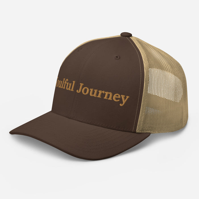 Soulful Journey Embroidered Trucker Cap Classic Six-Panel Mesh Back Hat Mens Hat Womens Hat Great Gift Idea