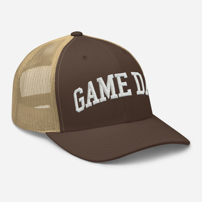 Embroidered "Game Day" Trucker Cap – Classic Fit with Adjustable Snapback Football Soccer Baseball Hockey Basketball