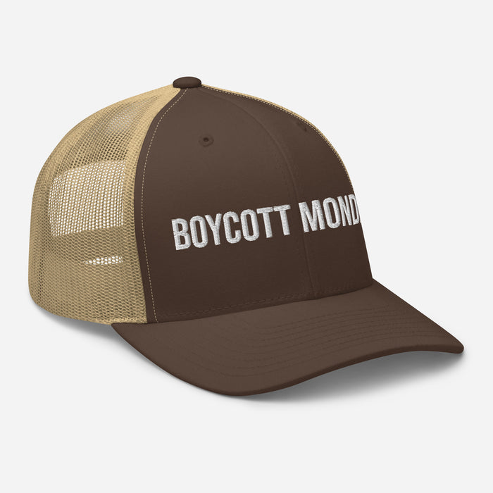 Boycott Mondays Embroidered Trucker Cap Classic Six-Panel Mesh Back Hat Statement Hat Mens Hat Womens Hat Gift Idea