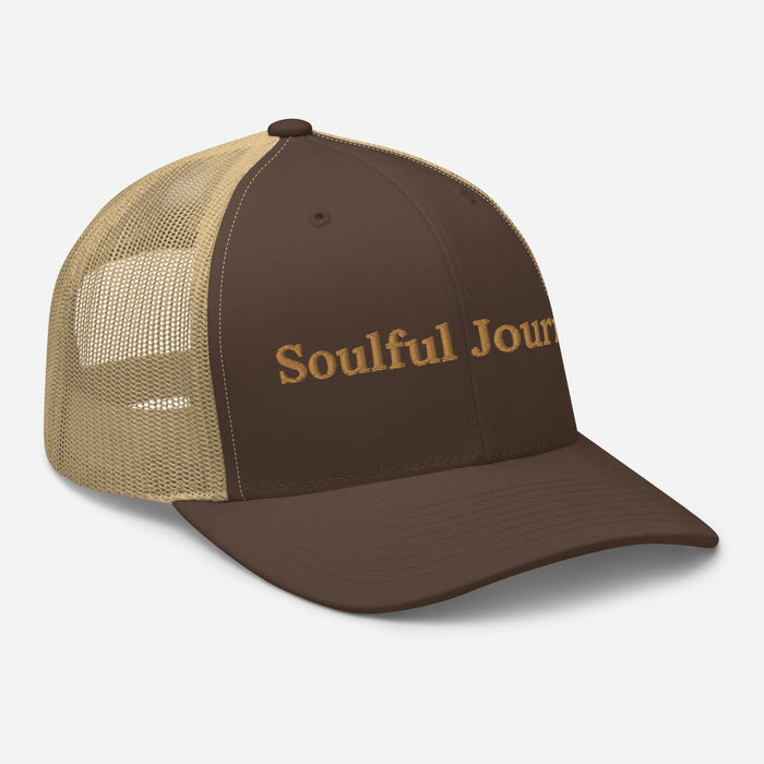 Soulful Journey Embroidered Trucker Cap Classic Six-Panel Mesh Back Hat Mens Hat Womens Hat Great Gift Idea