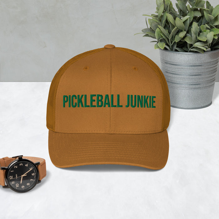 Pickleball Junkie Embroidered Trucker Cap Classic Six-Panel Mesh Back Hat