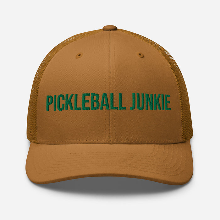 Pickleball Junkie Embroidered Trucker Cap Classic Six-Panel Mesh Back Hat