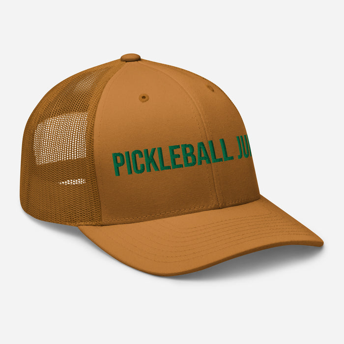 Pickleball Junkie Embroidered Trucker Cap Classic Six-Panel Mesh Back Hat