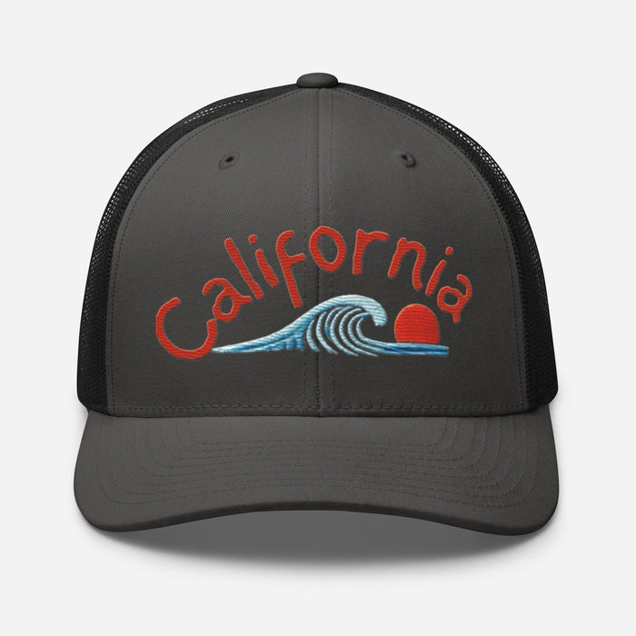 California Embroidered Mid Profile Mesh Back Trucker cap