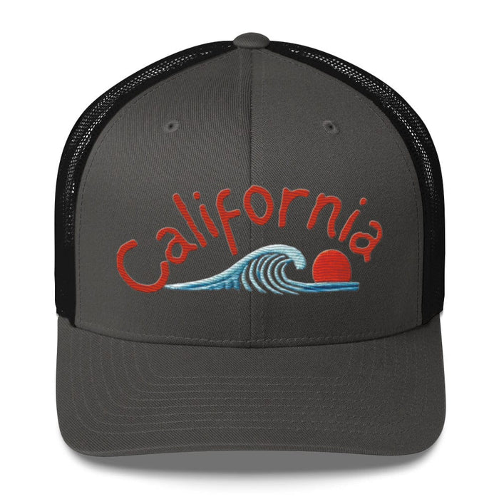 California Embroidered Mid Profile Mesh Back Trucker cap