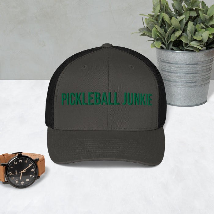 Pickleball Junkie Embroidered Trucker Cap Classic Six-Panel Mesh Back Hat