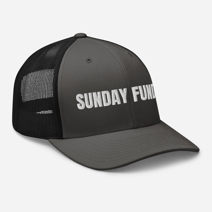 Sunday Funday Embroidered Trucker Cap Classic Six-Panel Mesh Back Hat Party Football Sports Hat