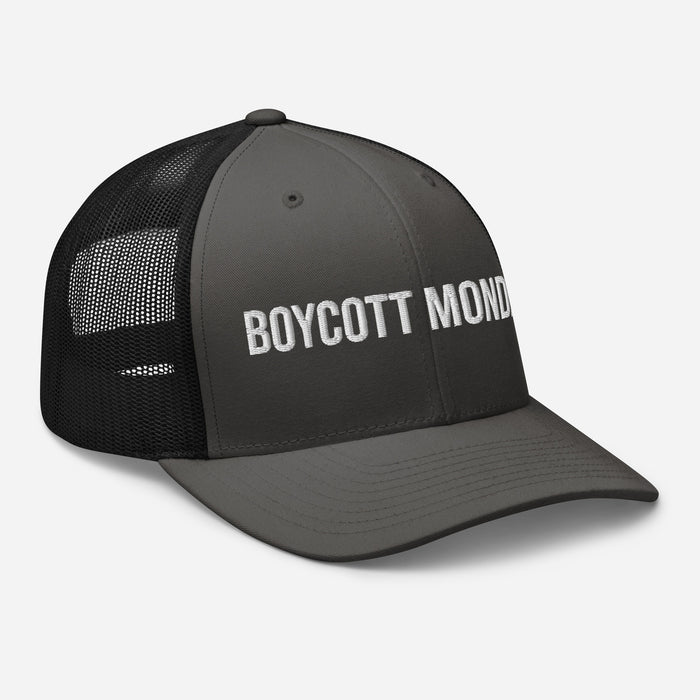 Boycott Mondays Embroidered Trucker Cap Classic Six-Panel Mesh Back Hat Statement Hat Mens Hat Womens Hat Gift Idea