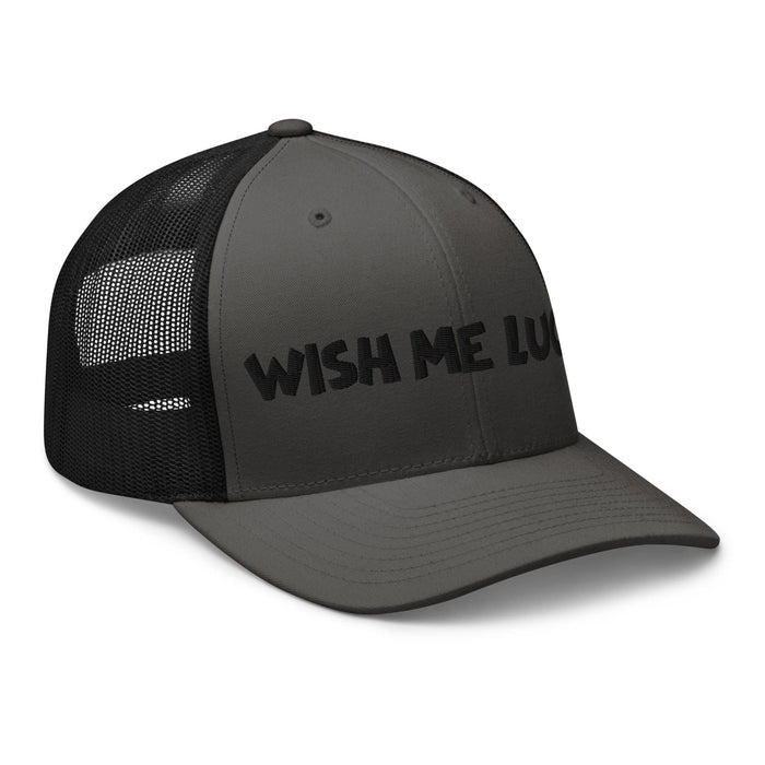 Embroidered Wish Me Luck Clover Trucker Hat Classic Comfort with Mesh Back Great Gift Idea Mens Hat Womens Hat