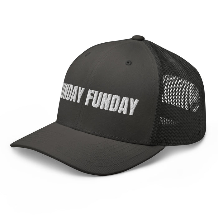 Sunday Funday Embroidered Trucker Cap Classic Six-Panel Mesh Back Hat Party Football Sports Hat