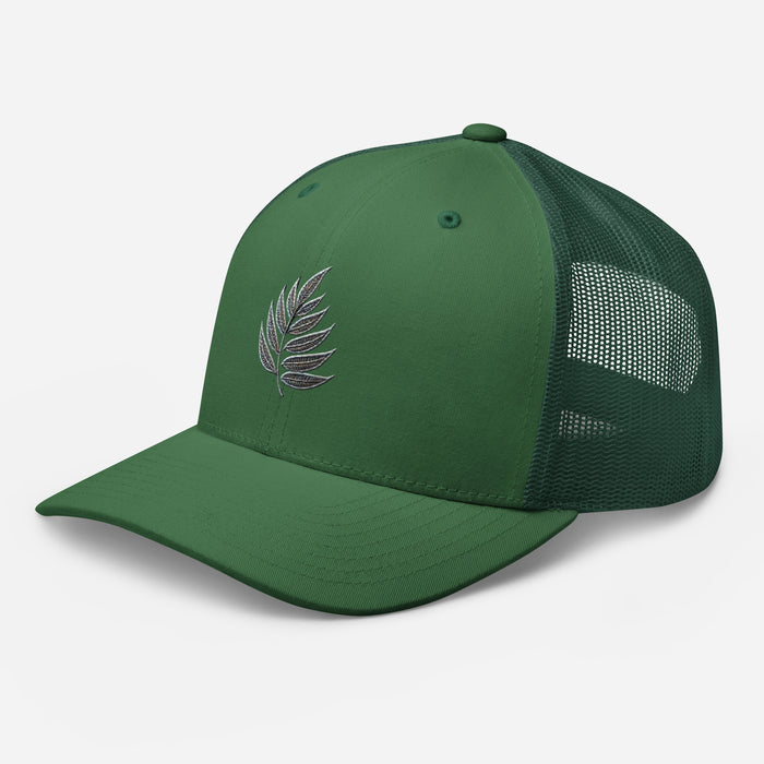 Nature Botanical Embroidered Leaf Trucker Cap: Comfortable & Classic Mesh Back Great Gift Idea