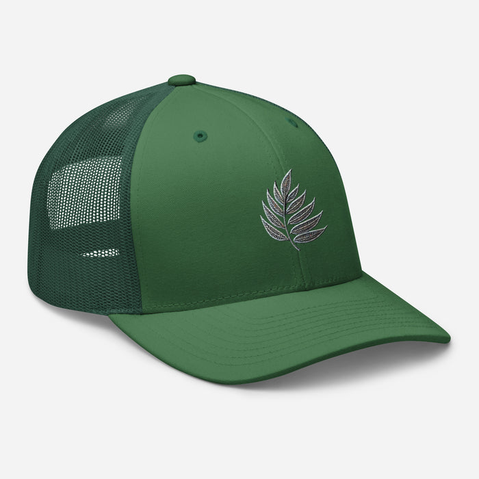 Nature Botanical Embroidered Leaf Trucker Cap: Comfortable & Classic Mesh Back Great Gift Idea