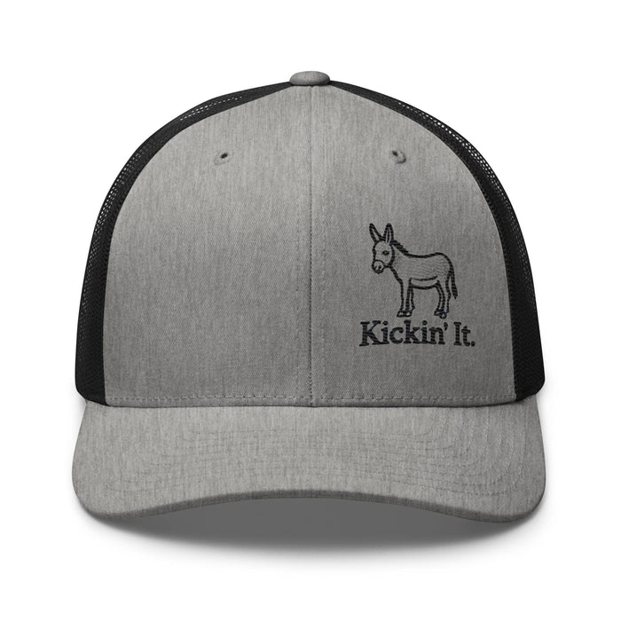 Embroidered "Kicken It" Trucker Cap Humor Funny Casual Wildlife Hat