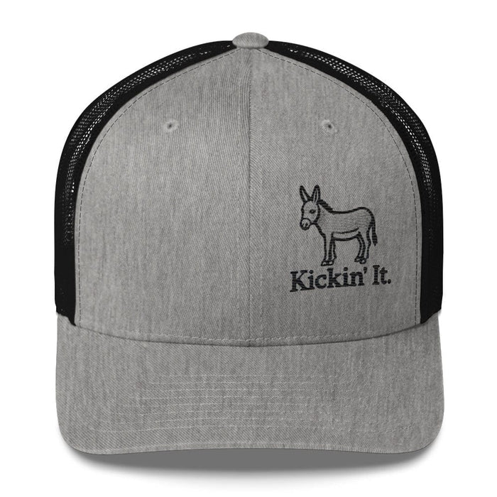 Embroidered "Kicken It" Trucker Cap Humor Funny Casual Wildlife Hat