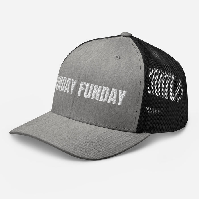 Sunday Funday Embroidered Trucker Cap Classic Six-Panel Mesh Back Hat Party Football Sports Hat