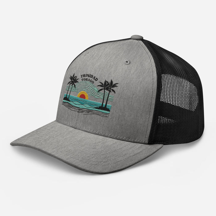 Trinidad and Tobago Island Paradise Trucker Cap – Stylish Mesh Back Hat Womens Hat Mens Hat