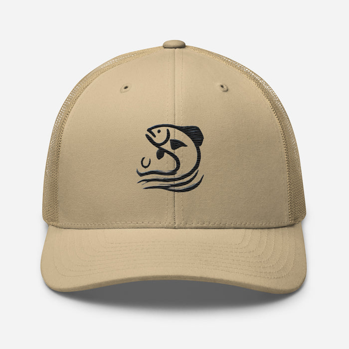 Cast Away Embroidered Minimalist Fishing Trucker Hat Stylish Casual Everyday Hat Fishing Gift Fish Graphic