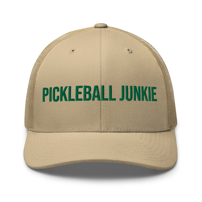 Pickleball Junkie Embroidered Trucker Cap Classic Six-Panel Mesh Back Hat