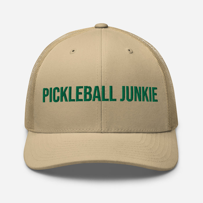 Pickleball Junkie Embroidered Trucker Cap Classic Six-Panel Mesh Back Hat