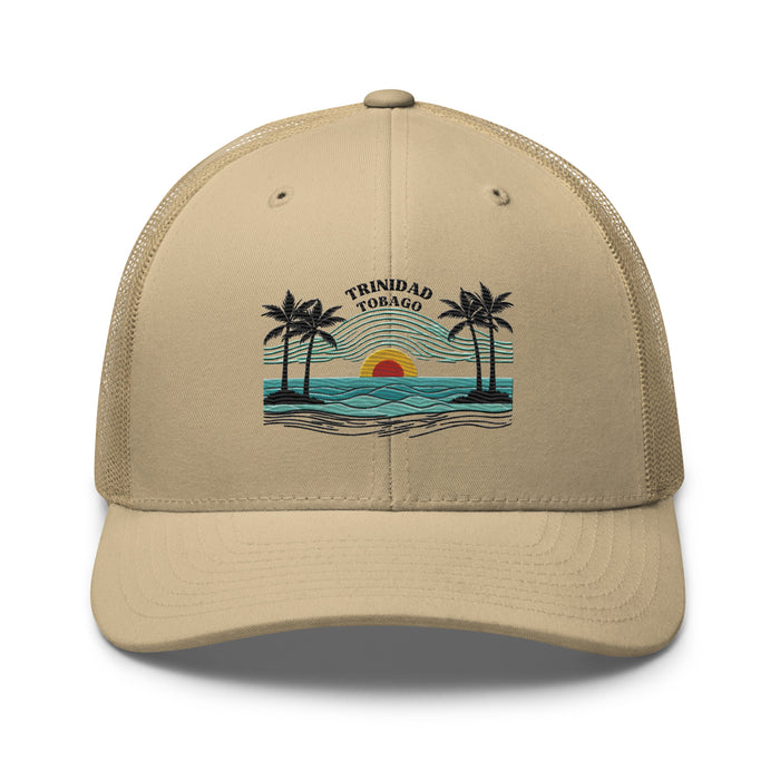 Trinidad and Tobago Island Paradise Trucker Cap – Stylish Mesh Back Hat Womens Hat Mens Hat