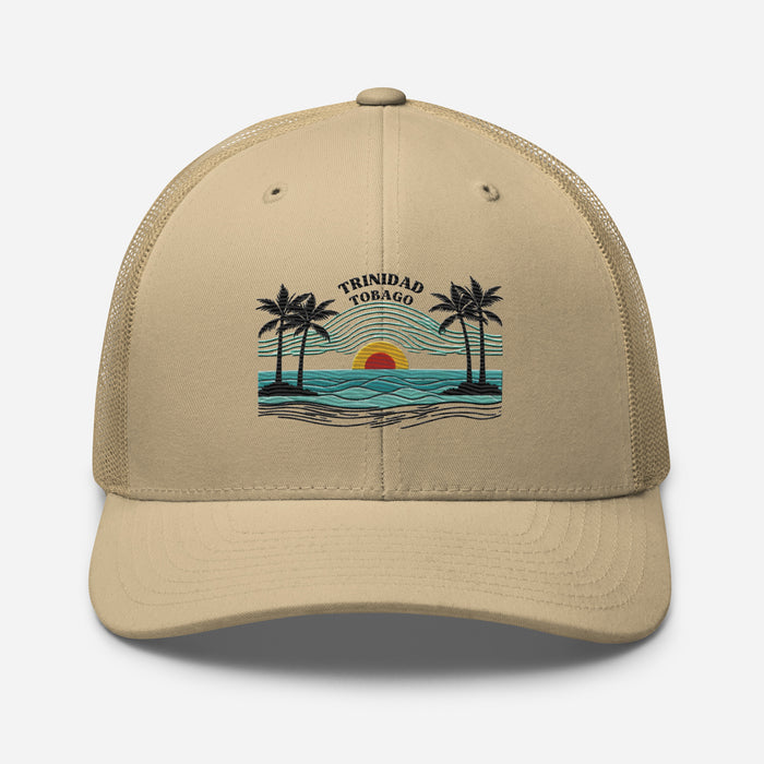 Trinidad and Tobago Island Paradise Trucker Cap – Stylish Mesh Back Hat Womens Hat Mens Hat