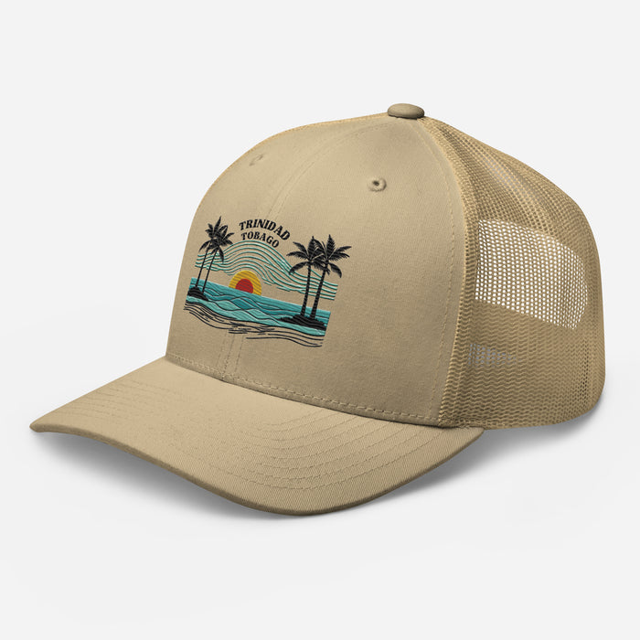 Trinidad and Tobago Island Paradise Trucker Cap – Stylish Mesh Back Hat Womens Hat Mens Hat