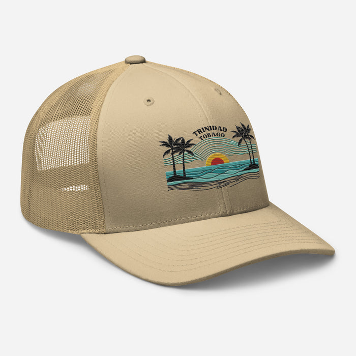 Trinidad and Tobago Island Paradise Trucker Cap – Stylish Mesh Back Hat Womens Hat Mens Hat