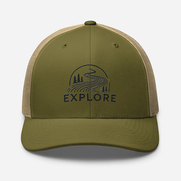 Get Out and Explore More Embroidered Great Outdoors Trucker Cap Camping Hiking Wildlife Adventure