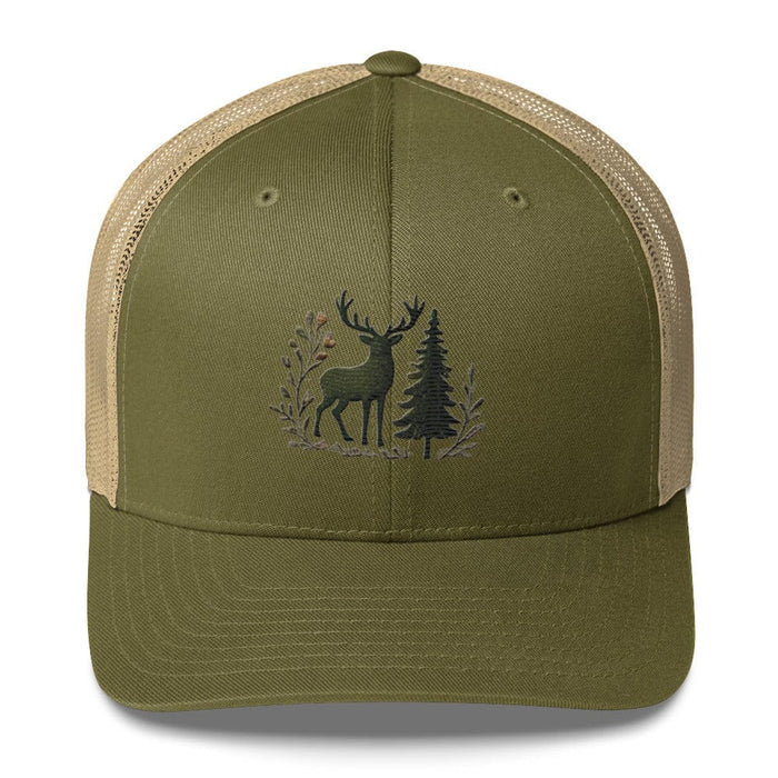 Embroidered Wildlife Deer Trucker Cap Nature Inspired Great Gift Idea Holiday Christmas Wildlife