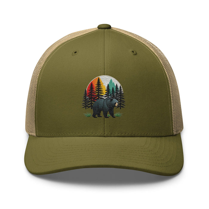 Forest Guardian Black Bear Trucker Cap Adjustable Mesh Back, Mid-Profile Design Great Gift Idea Womens Hat Mens Hat