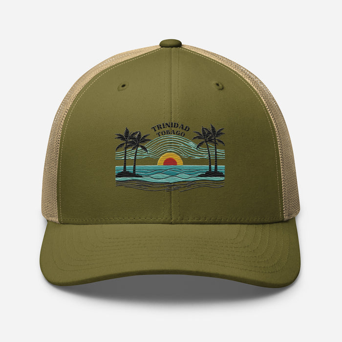 Trinidad and Tobago Island Paradise Trucker Cap – Stylish Mesh Back Hat Womens Hat Mens Hat