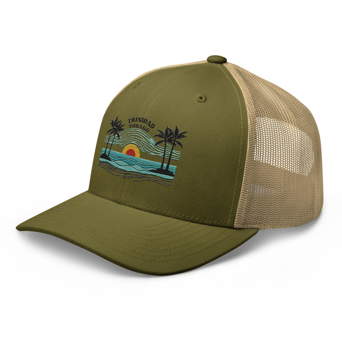 Trinidad and Tobago Island Paradise Trucker Cap – Stylish Mesh Back Hat Womens Hat Mens Hat