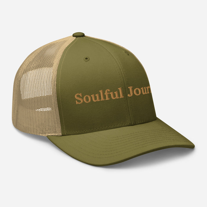 Soulful Journey Embroidered Trucker Cap Classic Six-Panel Mesh Back Hat Mens Hat Womens Hat Great Gift Idea