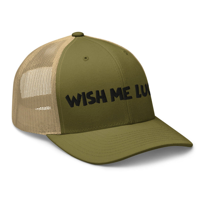 Embroidered Wish Me Luck Clover Trucker Hat Classic Comfort with Mesh Back Great Gift Idea Mens Hat Womens Hat