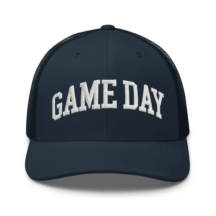 Embroidered "Game Day" Trucker Cap – Classic Fit with Adjustable Snapback Football Soccer Baseball Hockey Basketball