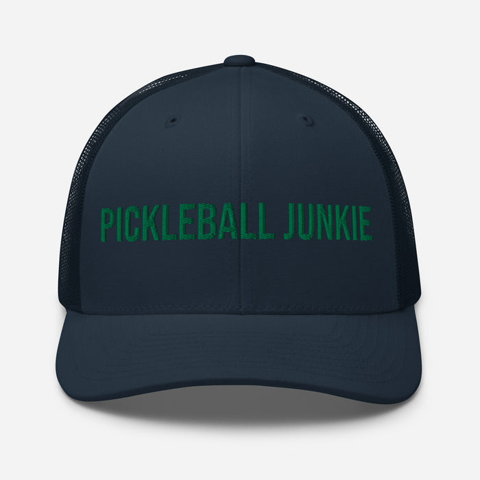 Pickleball Junkie Embroidered Trucker Cap Classic Six-Panel Mesh Back Hat