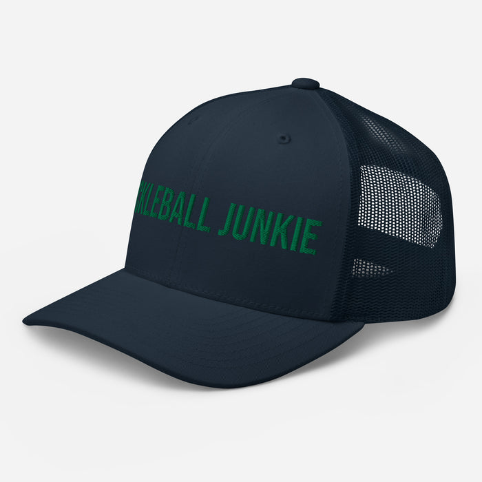 Pickleball Junkie Embroidered Trucker Cap Classic Six-Panel Mesh Back Hat