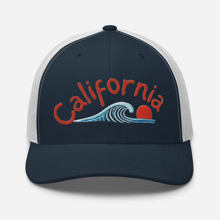 California Embroidered Mid Profile Mesh Back Trucker cap