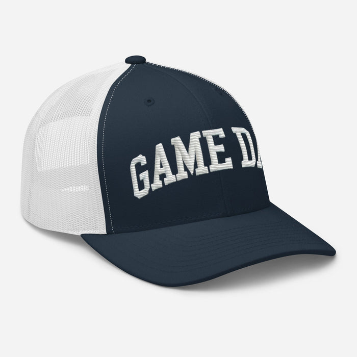 Embroidered "Game Day" Trucker Cap – Classic Fit with Adjustable Snapback Football Soccer Baseball Hockey Basketball