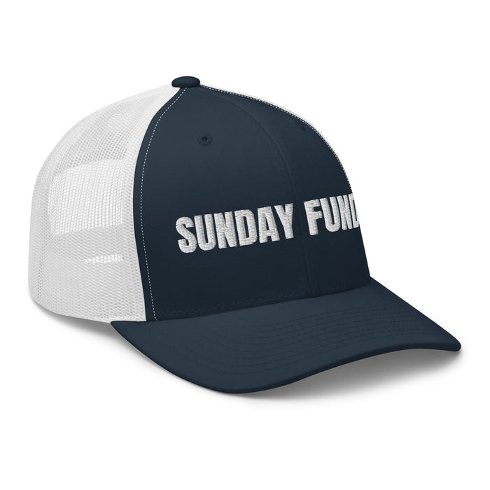 Sunday Funday Embroidered Trucker Cap Classic Six-Panel Mesh Back Hat Party Football Sports Hat